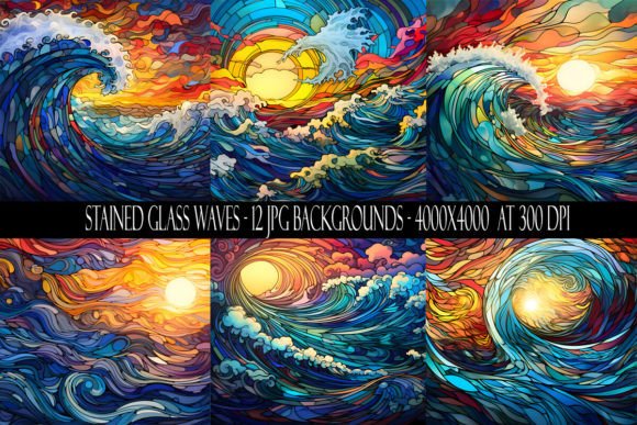 Bring the Sea to Your Studio with Stained Glass Ocean Waves Backgrounds