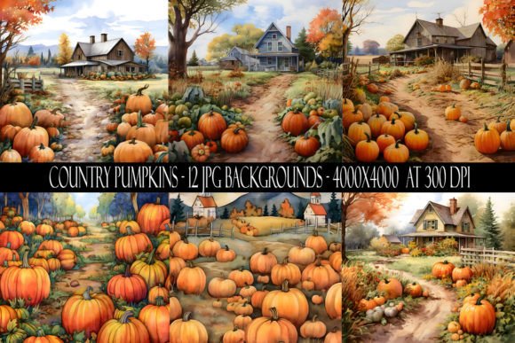 Country Pumpkin Backgrounds for Your Autumn Designs
