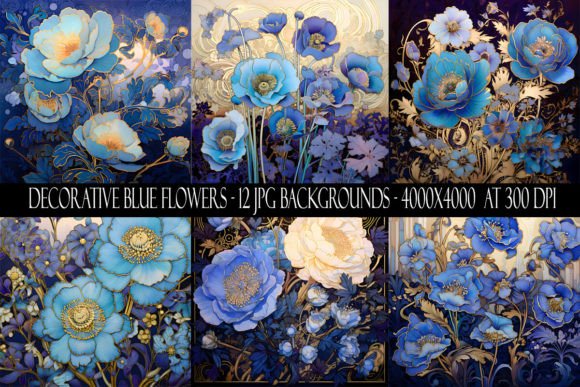 Decorative Blue Flower Backgrounds: A Creative Asset