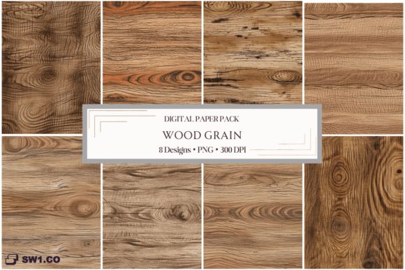 Digital Paper Wood Grain Backgrounds: Natural Texture for Modern Design