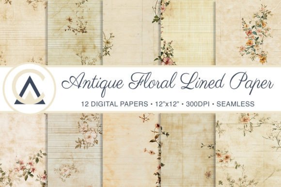 Elevate Your Projects with Antique Floral Writing Paper Backgrounds