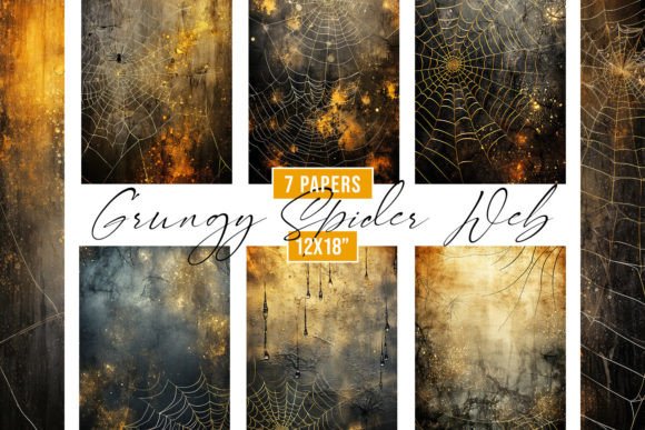 Grungy Spider Web Backgrounds: Spooky Textures for Creative Projects