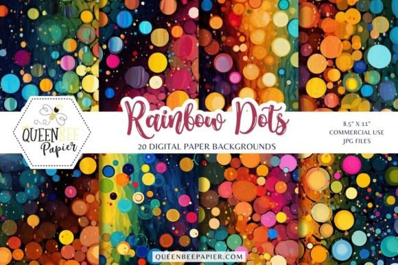 Rainbow Dot Digital Paper: Vibrant Backgrounds for Creative Projects