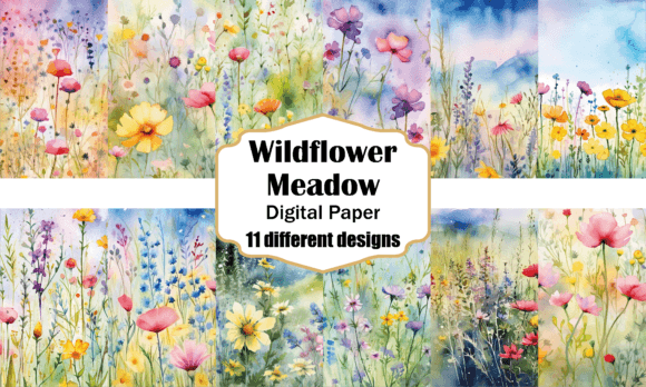 Unleashing Nature's Palette: Watercolor Wildflower Meadow Backgrounds