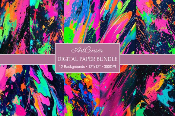 Unlock Creative Energy with Neon Paint Splatter Backgrounds